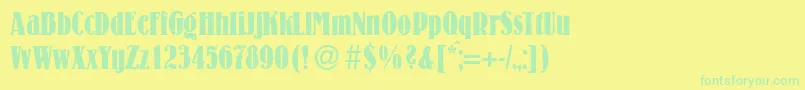 LouiscdBold Font – Green Fonts on Yellow Background