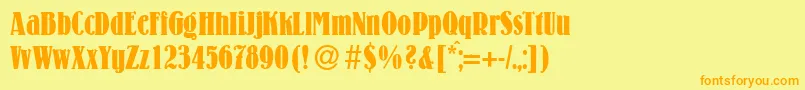 LouiscdBold Font – Orange Fonts on Yellow Background