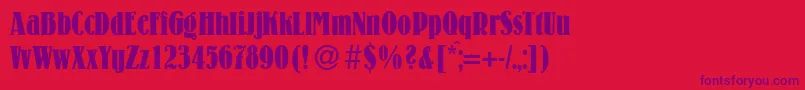 LouiscdBold Font – Purple Fonts on Red Background