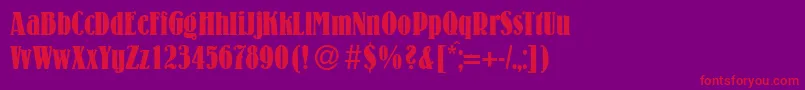 LouiscdBold-Schriftart – Rote Schriften auf violettem Hintergrund