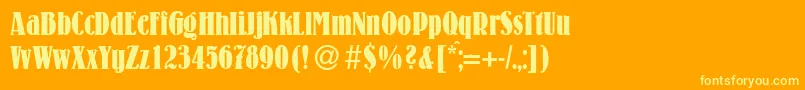 LouiscdBold-Schriftart – Gelbe Schriften auf orangefarbenem Hintergrund