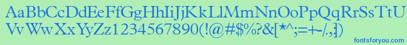 Terminuslightssk Font – Blue Fonts on Green Background