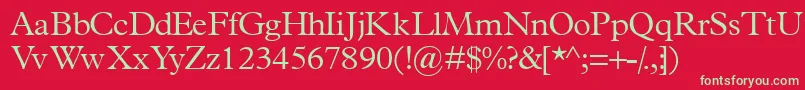 フォントTerminuslightssk – 赤い背景に緑の文字