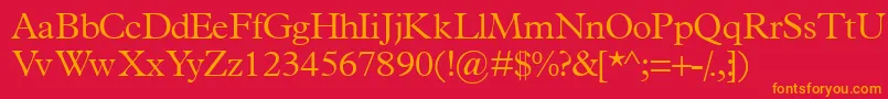 Terminuslightssk Font – Orange Fonts on Red Background