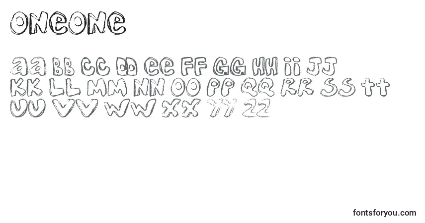 A fonte OneOne2 – alfabeto, números, caracteres especiais