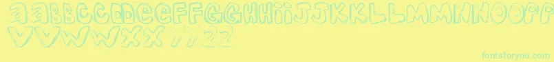 Czcionka OneOne2 – zielone czcionki na żółtym tle
