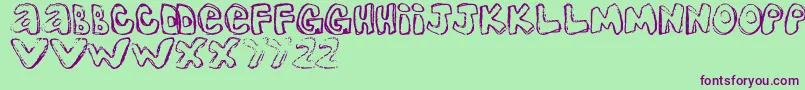 Шрифт OneOne2 – фиолетовые шрифты на зелёном фоне