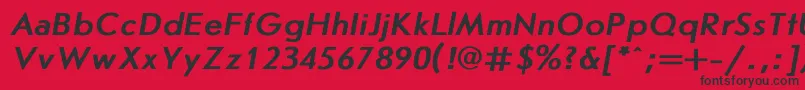 JournalsansBoldItalic-Schriftart – Schwarze Schriften auf rotem Hintergrund