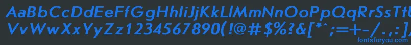 Шрифт JournalsansBoldItalic – синие шрифты на чёрном фоне