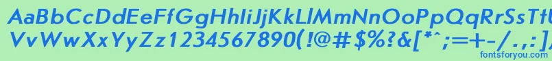 JournalsansBoldItalic Font – Blue Fonts on Green Background