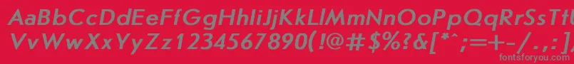 フォントJournalsansBoldItalic – 赤い背景に灰色の文字
