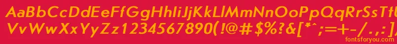 フォントJournalsansBoldItalic – 赤い背景にオレンジの文字