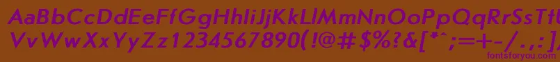 JournalsansBoldItalic Font – Purple Fonts on Brown Background