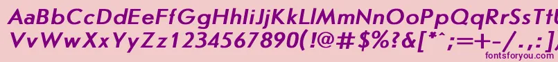 フォントJournalsansBoldItalic – ピンクの背景に紫のフォント