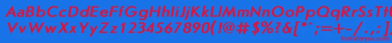 JournalsansBoldItalic Font – Red Fonts on Blue Background