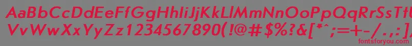 JournalsansBoldItalic Font – Red Fonts on Gray Background