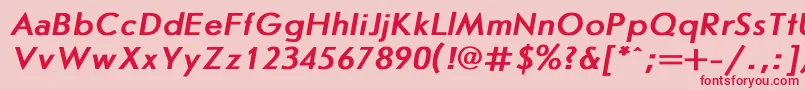 JournalsansBoldItalic-Schriftart – Rote Schriften auf rosa Hintergrund