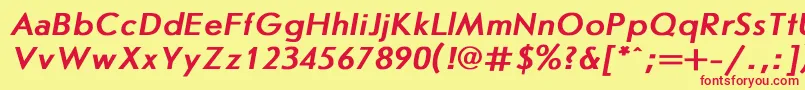 JournalsansBoldItalic Font – Red Fonts on Yellow Background