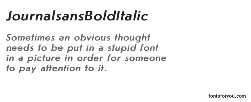 Шрифт JournalsansBoldItalic