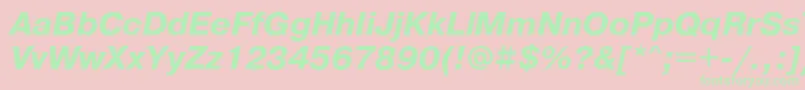 PragmaticacBoldoblique Font – Green Fonts on Pink Background