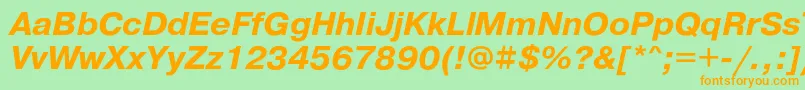 PragmaticacBoldoblique Font – Orange Fonts on Green Background