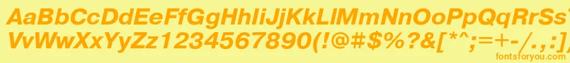 PragmaticacBoldoblique Font – Orange Fonts on Yellow Background