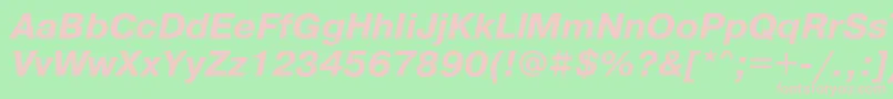 PragmaticacBoldoblique Font – Pink Fonts on Green Background