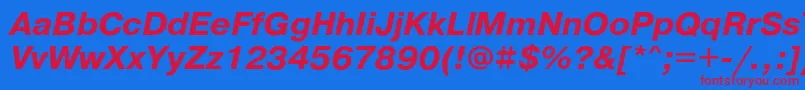 PragmaticacBoldoblique Font – Red Fonts on Blue Background
