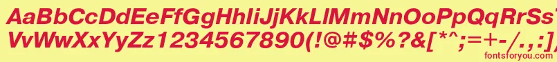 PragmaticacBoldoblique Font – Red Fonts on Yellow Background