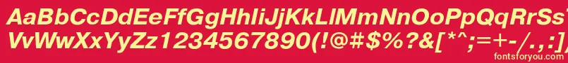 PragmaticacBoldoblique Font – Yellow Fonts on Red Background
