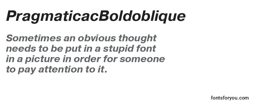 Шрифт PragmaticacBoldoblique