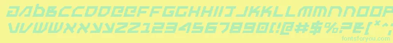 Unoestadoi-Schriftart – Grüne Schriften auf gelbem Hintergrund