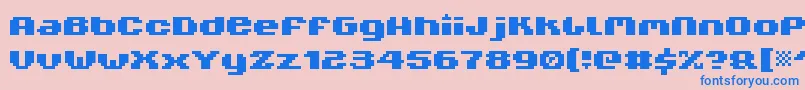 フォントV5xtende – ピンクの背景に青い文字