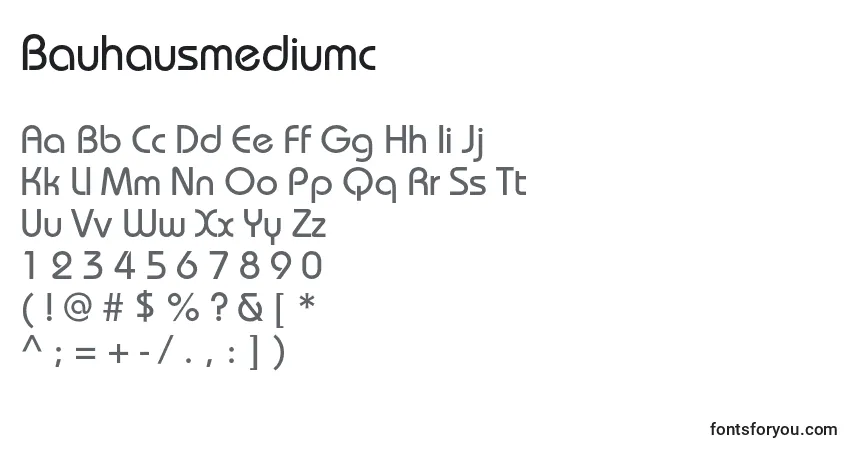 Bauhausmediumc-fontti – aakkoset, numerot, erikoismerkit