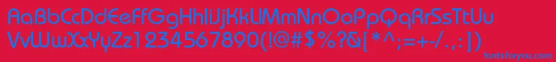 Bauhausmediumc Font – Blue Fonts on Red Background