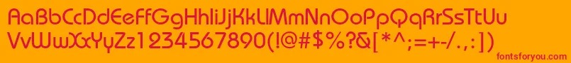 Bauhausmediumc Font – Red Fonts on Orange Background