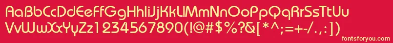 Bauhausmediumc Font – Yellow Fonts on Red Background