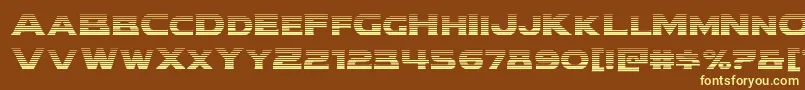 Modithorsongrad-fontti – keltaiset fontit ruskealla taustalla