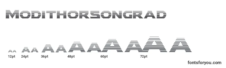 Размеры шрифта Modithorsongrad