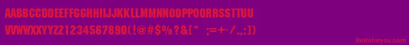 TechnocratLight Font – Red Fonts on Purple Background