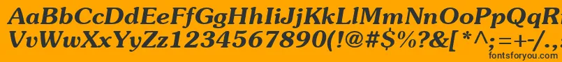 SouvienneBoldItalic Font – Black Fonts on Orange Background