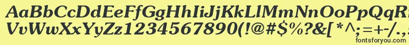 SouvienneBoldItalic Font – Black Fonts on Yellow Background
