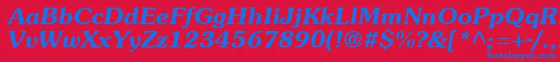 SouvienneBoldItalic Font – Blue Fonts on Red Background