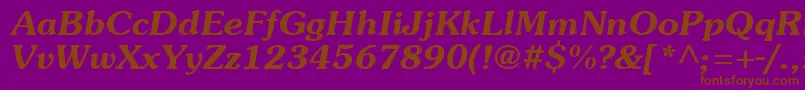 Police SouvienneBoldItalic – polices brunes sur fond violet