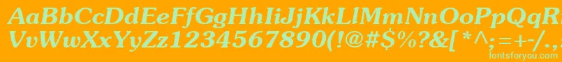 SouvienneBoldItalic Font – Green Fonts on Orange Background