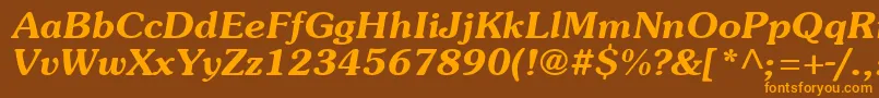 SouvienneBoldItalic Font – Orange Fonts on Brown Background