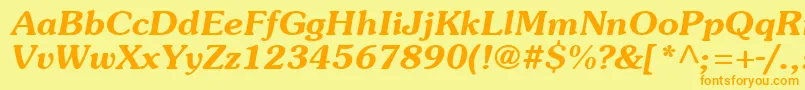 SouvienneBoldItalic Font – Orange Fonts on Yellow Background