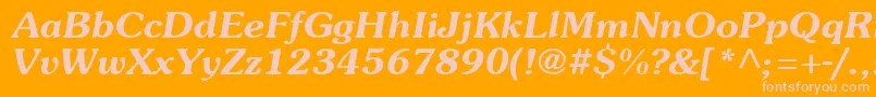 SouvienneBoldItalic Font – Pink Fonts on Orange Background