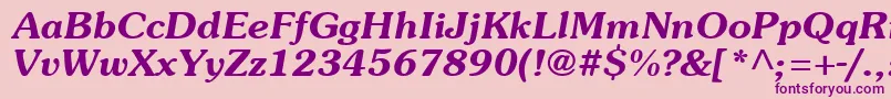 SouvienneBoldItalic Font – Purple Fonts on Pink Background