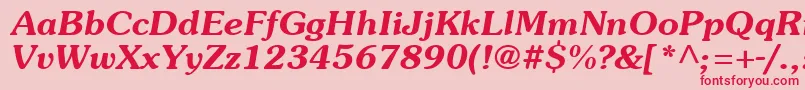 SouvienneBoldItalic Font – Red Fonts on Pink Background
